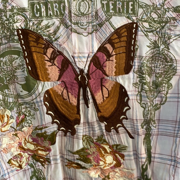 Plaid shirt with embroidery - Picture 4 of 4